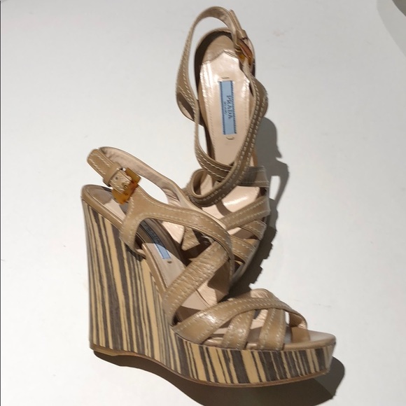 Prada Milano women’s wedge heels size 36 ITALY - Picture 1 of 5